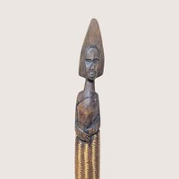Mid Century Hand Carved African Wooden Tall Figure Statue