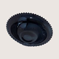 1940s LE Smith Ebony Black Glass Diamond Block Bowl