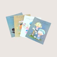 1960s Darcy Big Eye Girl and Dog Greeting Cards Set of 18