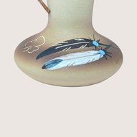 1980s Betty Selby Studio Pottery Vase Feather Design