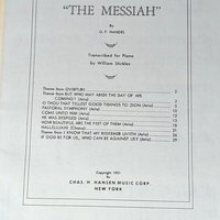 1951 The Messiah Selections Piano Book G.F. Handel Softcover Book