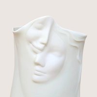 2005 Blue Sky Lund Signed Porcelain Face Vase