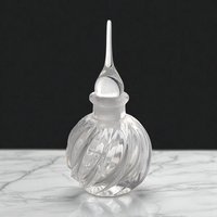 Vintage Clear Glass Perfume Bottle, Swirled Design, Decorative Bottle, Gift for Her, Vanity Decor, Collectible Perfume Bottle