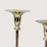 1980s Gold Horn Taper Candle Holder