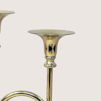 1980s Gold Horn Taper Candle Holder
