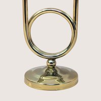 1980s Gold Horn Taper Candle Holder