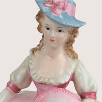 1950s Andrea Ceramic Victorian Lady Powder Box