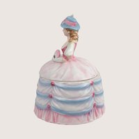 1950s Andrea Ceramic Victorian Lady Powder Box