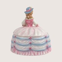 1950s Andrea Ceramic Victorian Lady Powder Box