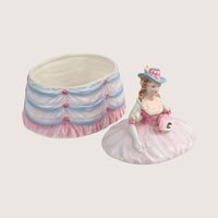 1950s Andrea Ceramic Victorian Lady Powder Box