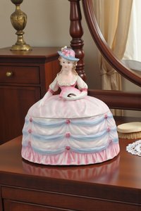 Vintage 'Crinoline Lady' Andrea Ceramic Powder Box