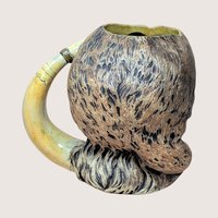 Vintage Handpainted Ceramic Davy Crockett Mug