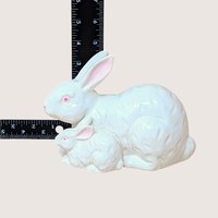 1960s Rosenthal Netter Ceramic Mother and Baby Bunny Figurine