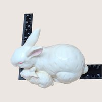 1960s Rosenthal Netter Ceramic Mother and Baby Bunny Figurine