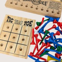 1980s Chadwick Wooden Peg Games Set