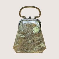 1960s Clear Vinyl Gold Tinsel Glitter Purse