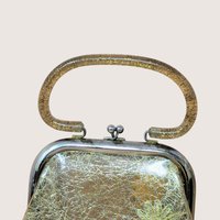 1960s Clear Vinyl Gold Tinsel Glitter Purse