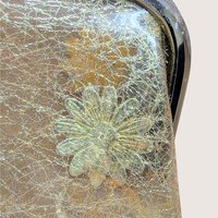 1960s Clear Vinyl Gold Tinsel Glitter Purse