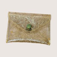 1960s Clear Vinyl Gold Tinsel Glitter Purse