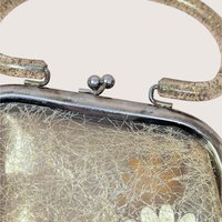 1960s Clear Vinyl Gold Tinsel Glitter Purse