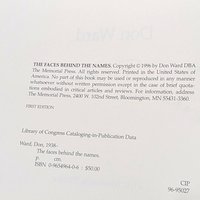 1996 The Faces Behind the Names The Vietnam War Don Ward Signed Hardcover