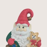 1970s Vintage Ceramic Santa Elf Music Box