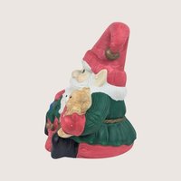 1970s Vintage Ceramic Santa Elf Music Box