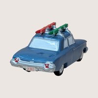 1996 Dept 56 Heading for the Hills Snow Village Blue Car Figurine