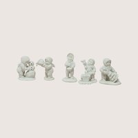 1990s Dept 56 Snowbabies Pewter Miniature Figurine Set