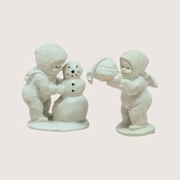1990s Dept 56 Snowbabies Pewter Miniature Figurine Set