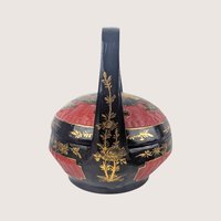 Vintage Chinese Hand Painted Bamboo Wedding Basket