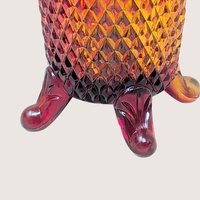 Vintage Imperial Glass Amberina Lace Edge 5 inch Vase