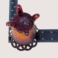 Vintage Imperial Glass Amberina Lace Edge 5 inch Vase