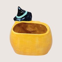 Vintage Halloween Witch Riding Pumpkin Planter