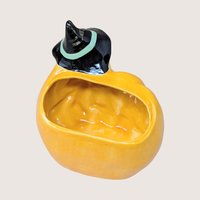 Vintage Halloween Witch Riding Pumpkin Planter