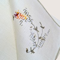 Vintage Bucilla 8 Piece Floral Cross Stitch Table Linen Set