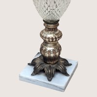 Vintage Mid Century Cut Glass Crystal Prism Table Lamp