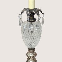 Vintage Mid Century Cut Glass Crystal Prism Table Lamp