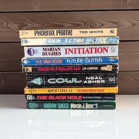 Vintage Sci-Fi Book Lot, 60s 70s Pulp Paperback Collection, The Black Hole First Edition, A.E. van Vogt, Lin Carter, Neal Asher Cowl