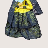 Vintage Spanish Senorita Doll in Yellow and Black Lace