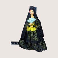 Vintage Spanish Senorita Doll in Yellow and Black Lace
