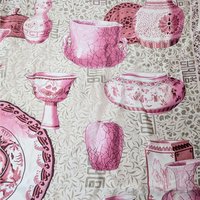 Vintage Asian Pottery Print Silk Scarf