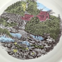 Vintage Johnson Brothers Friendly Village Covered Bridge Pie Plate