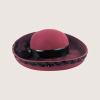 Vintage Delisa Wool Burgundy Sequin Cocktail Brim Hat Daytons Tag