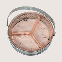 1930s Pink Depression Glass Covered Bowl
