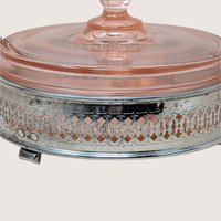 1930s Pink Depression Glass Covered Bowl