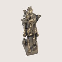 1980s Guan Yu Resin Warrior Statue