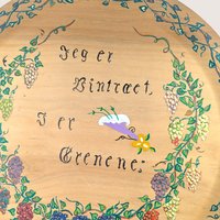 1956 Norwegian Rosemaling Hand Painted Wooden Decorative Plate