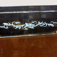 1960s Vietnamese Mother of Pearl Inlay Lacquer Wall Panel Paired Piece