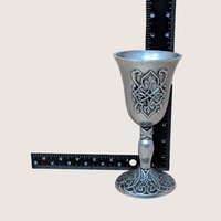 1990s Carlson Forevermore Pewter Candlestick and Goblet Set